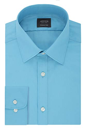 Image of Arrow 1851 Men's Dress Shirt Poplin (Available in Regular, Fitted, Slim, and Extreme Slim Fits)