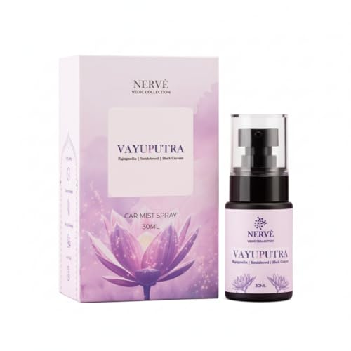 Image of Keydroid Nerve Mindful Fragrances 30ml | Vayuputra Fragrance | Car Mist Aroma Spray | Car Perfume with Hanging Air Freshener | Aromachology based | Long-Lasting, Anti-Odour | Natural Scent