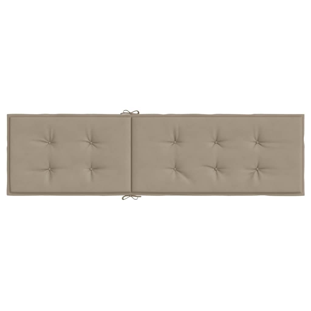 vidaXL Coussin de Chaise de Terrasse, Coussins de Siège de Patio, Coussins de Meuble de Jardin, Coussins d'Assise Extérieur, Taupe (75+105) x50x4 cm