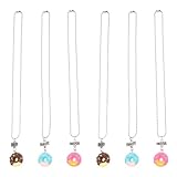 Vaguelly Collar Decorativo Amistad Colgantes de Donut de Plástico, 6 Piezas (3 Colores X 2), Ligero y Portátil, Obsequio Adecuado para Mejores Amigas y Ocasiones Obsequios