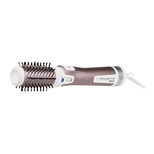 Foto von Rowenta Brush Activ Premium Care rotierende Warmluftbürste, Naturborsten für glänzendes Haar, Kaschmir-Keratin-Beschichtung, 2 Bürstenaufsätze 40mm und 50mm, 3 Stufen, Föhnbürste, weiß, CF9540