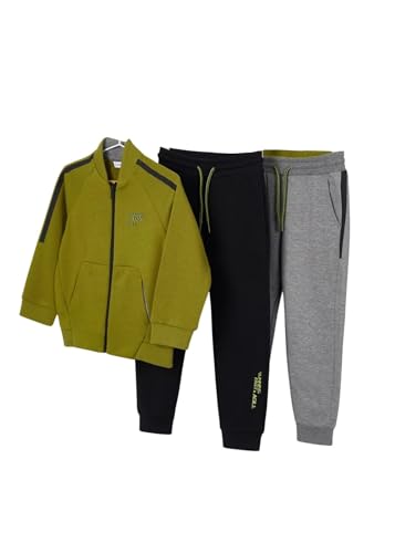 Mayoral Chandal Niño – Conjunto Deportivo Niño – Conjunto Niño – Chaqueta Niño con Cremallera y 2 pantalones Chandal Niño - Ropa para niños de 2 años a 8 años (FR/ES, Edad, 3 años, Regular, Pesto)