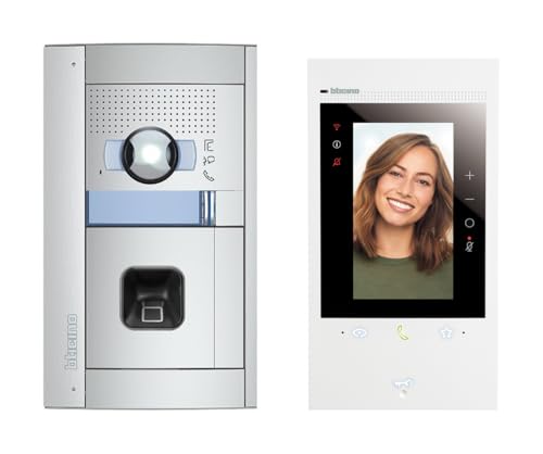 BTICINO, Flex'ONE 905286 Kit Classe 300EOS avec Netatmo & Sfera Allmetal avec empreinte digitale ekey, intérieur vidéo Wi-Fi intelligent avec Alexa intégré, caméra couleur optimisée, Home + Security,