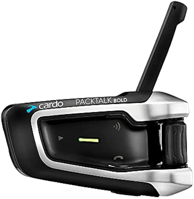 Cardo PTB00001 - PACKTALK Bold Motorcycle Bluetooth Communication System Headset - Black, Single Pack