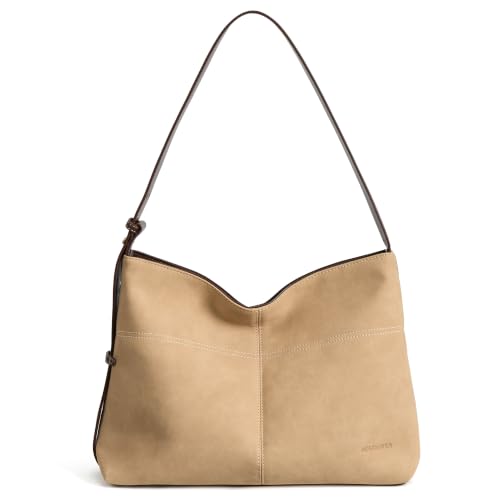 Image of BOSTANTEN Suede and Vegan Leather Purses for Women Roomy Shoulder Handbag