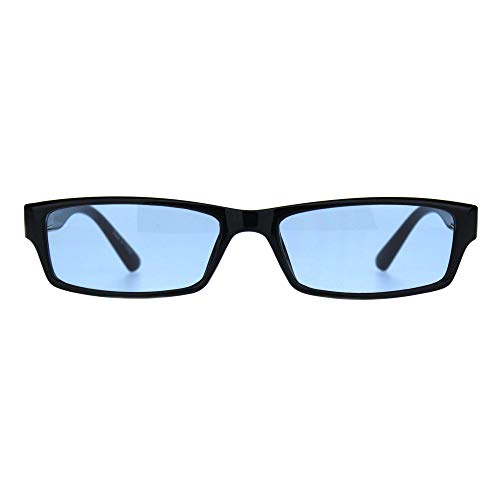 PASTL Black Rectangular Frame Sunglasses Color Lens Small Size Spring Hinge UV 4002