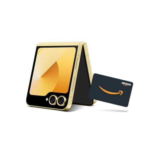 Image of SAMSUNG Galaxy Z Flip 6 AI Cell Phone + $200 Amazon Gift Card + Large Storage Launch Bundle, 256GB Unlocked Android Smartphone, FlexCam Camera, Photo Assist, Camcorder Mode, US Version, 2024, Yellow