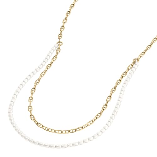 Image of Fossil Women's Ellis Toi Et Moi Gold-Tone Brass Station Necklace