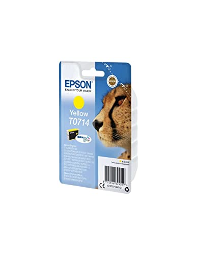 Epson T0714 Cheetah Yellow, Genuine, DURABrite Ultra Ink