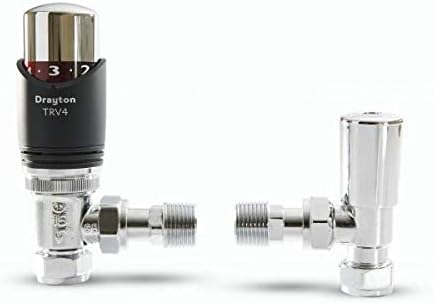 Drayton TRV4 Anthracite 15mm Angled with Lockshield 0705210