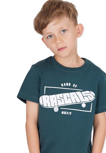 Band of Rascals Kinder Kurzarm T-Shirt Skateboard aus Bio-Baumwolle, Racing-Green, Gr. 122/128