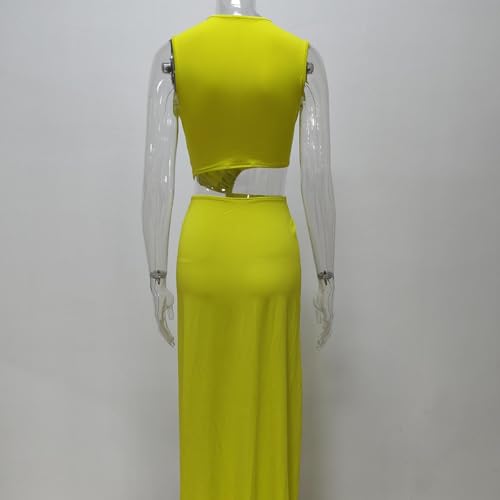 Image of Women's Dress Elegant Sexy Long Dress Sleeveless Deep-V Neck Cut-Out High-Split Maxi Dress for Party
