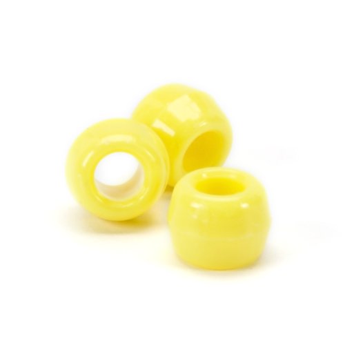 Darice Lemon H Opaque Yellow Pony Craft Projects For All Ages Jewelry, Ornaments, Key Chains, Hair Round Plastic Center Hole, 9Mm Diameter, 1,000 Beads, 1000 #TOP1