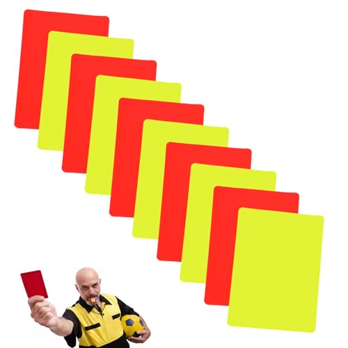 10 Stück Schiedsrichter Karten Gelbe und Rote Karte Fußball Schiedsrichter Set Schiri Karten Schiedsrichterkarten Schiedsrichter-Tool Warn Auswurfkarten Zubehör für Fußballschiedsrichter Referee Cards
