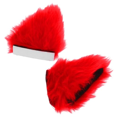 HEMOTON 1Pair Plush Cat Ears for Motorcycle Helmets Detachable Decor Stylish Fuzzy Accessories for Look for Riding Skiing and Biking