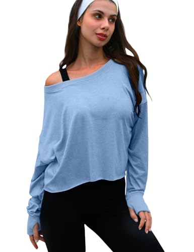 Image of UNIANKIYA Open Back Workout Tops for Women Long Sleeve Cropped Athletic Clothes Gym Running Yoga Low Impact Sports T Shirts