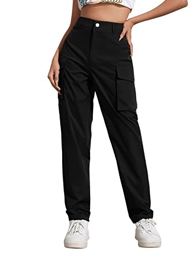 GORGLITTER Damen Cargohose Classics Cargo Hose Straight Hohe Taille Capri...