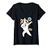 Femme Adorable joueur de padel en forme de drapeau espagnol T-Shirt avec Col en V
