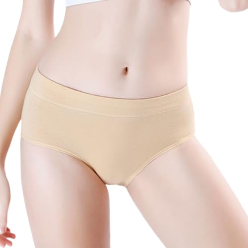 Image of wirarpa Women's Underwear Cotton Mid Waisted Ladies Panties Full Coverage Briefs 4 Pack (Regular & Plus Size)