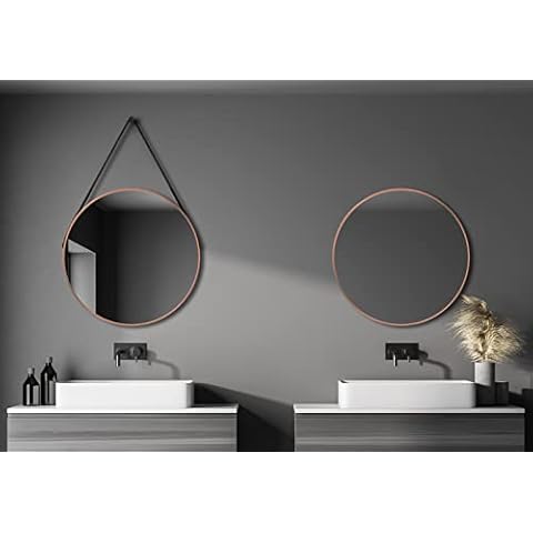 Talos Espejo de Pared Redondo Decorativo en Cobre Mate Cover