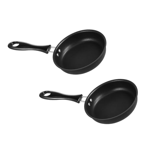 MUCKLILY 2 piezas Sartén Mini Antiadherente para Huevos y Tortillas Mango Seguro para Uso Doméstico y Cocina Fácil