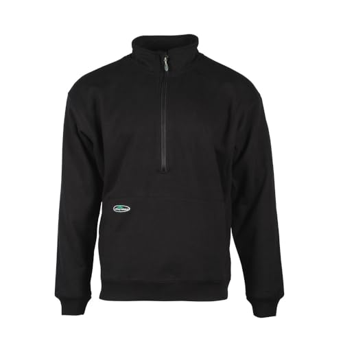 Arborwear Double Thick Half Zip Pullover - Heavy Duty Cotton Fleece Mens Half Zip Pullover Sweatshirt with Gusseted Arms