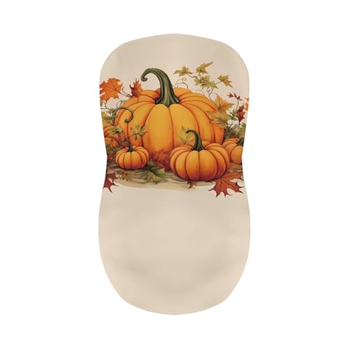Image of Pumpkins Bar Stool Covers with Backs Set of 2 Thanksgiving Waterproof Swivel Bar Stool Covers Slipcovers with Elastic Band Non-Slip Cushion Slipcover for Counter