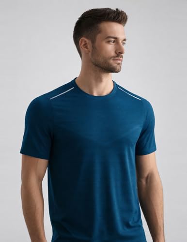 Image of 5 Pack Men's Active Quick Dry Crew Neck T Shirts | Athletic Running Gym Workout Short Sleeve Tee Tops Bulk