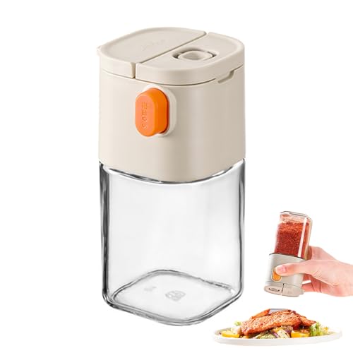 Pasdrucn Pot à Épices En Verre, Boite Rangement Cuisine Pour Epices, 180ml Bocaux En Verre, Bocaux Epices Boite Epices Cuisine, Pot En Verre Avec Couvercle Epices Cuisine (Gray)