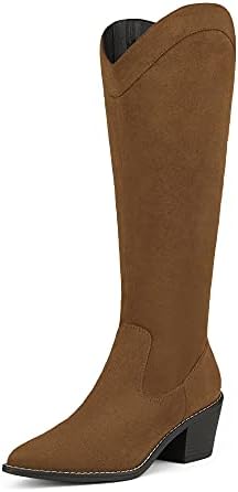 DREAM PAIRS Womens Cowboy Boots, Western Cowgirl Pull On Zipper C...