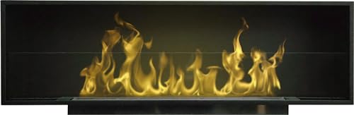 Biocamino JUNO con vetro da 79 cm, a parete e ad incasso...