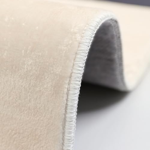 Tapis de chambre rond en peluche 80x80 cm lavable et minimaliste style B - 4