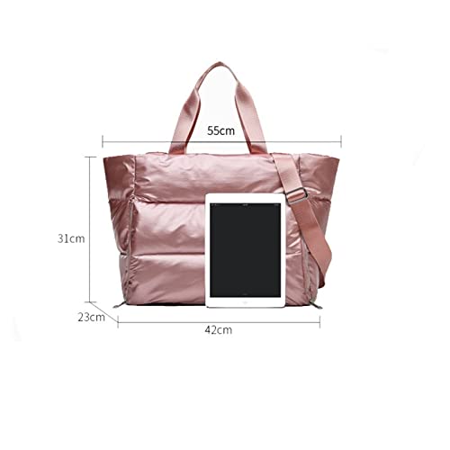 Gym Waterproof Swimming Yoga Mat Pink Weekend Travel Duffle Bags for Women Sport Fitness Shoulder Handbag (Pink)2