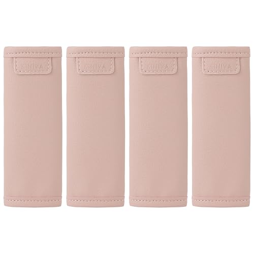 Étiquettes d'identification de bagage KINIVA en cuir rose de protection poignée