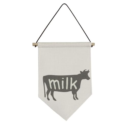 Drapeau en toile motif vache noir pour habiller un mur vide