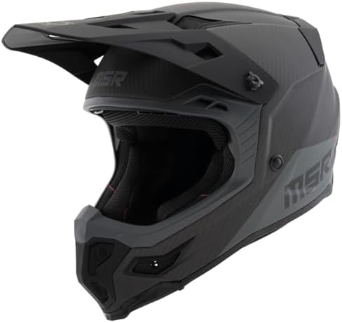 MSR Carbon Hex Motocross, Dirt Bike Helmet w/MIPS Large Matte Black/Grey