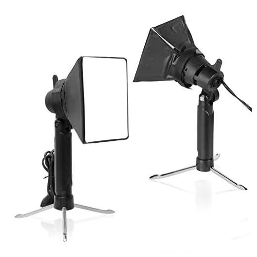 Meking Kit de iluminação para fotografia Mini Softbox, iluminação contínua de 10 x 12 cm com 2 peças de lâmpada de LED de mesa para vídeo e filmagens de produtos pequenos