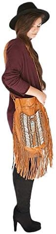 Boho Bag Round L | Real Leather | Fringe Purse | Bohemian Bags - Image 2