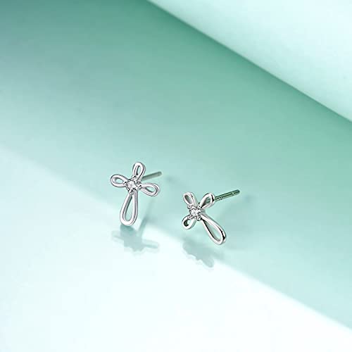 Rnivida 925 Sterling Silver Cross Stud Earrings for Women3
