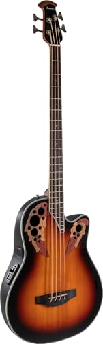 Ovation Celebrity Elite Plus CEB44-1N Mid-depth Acoustic-electric Bass Guitar - New England Burst
