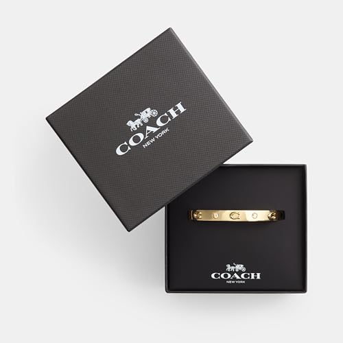 COACH Women's Signature C Logo Hinged Bangle Bracelet4