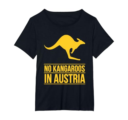 No Kangaroos in Austria T-Shirt T-Shirt, Women's Plus, Black, 6X