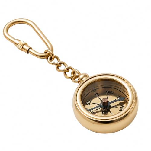 Brújula de Llavero Vintage de Latón Antiguo | Brújula Direccional para Niños y Aventureros | Llavero Retro de Metal para Hombres y Mujeres | Regalo para Viajeros y Aventureros miniatura 1