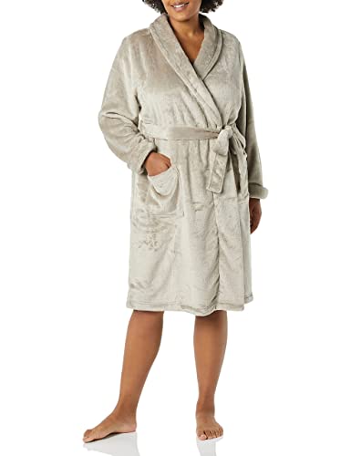Image of Amazon Essentials Women's Mid-Length Plush Bath Robe, Loungewear (Available in Plus Size)