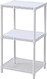[山善] スチールラック 幅45×奥行39×高さ85cm 耐荷重150kg ロータイプ 3段 コンパクト 木製棚板2枚付き(リバーシブル) 組立品 ホワイト ICM-83453J(WH)WB 【Amazon.co.jp限定】