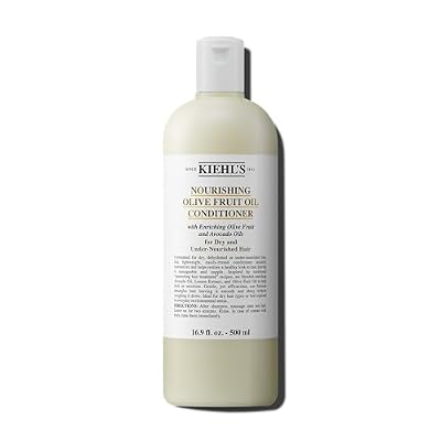 Kiehl's Nourishing Olive Fruit Oil Conditioner, Moisturizing Hair Conditioner For Dry & Damaged Hair, Promotes Shine, Helps Detangle, Lightweight Formula, With Avocado Oil & Lemon Oil