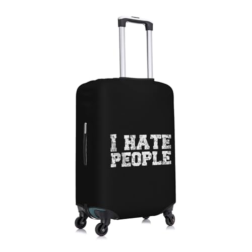 I Hate People Travel Luggage Cover Suitcase Protector Fits 22-25 Inch Case(Black,M)2