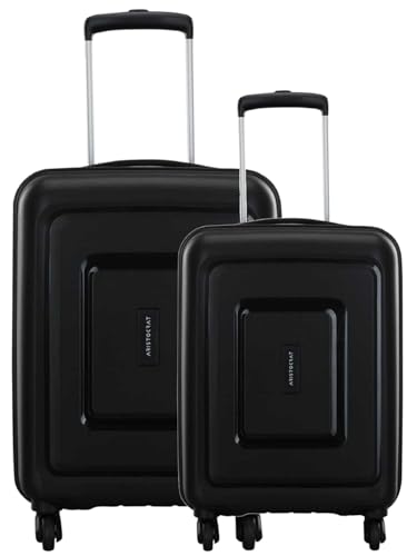 Image of Aristocrat Storm-Nxt 2 Pc Set Cabin 55Cm(Small) Check-In 65Cm(Medium) 4 Spinner Wheels Trolley Bags For Travel Hard Case Luggage, Lightweight Bag & Combination Lock|7 Years Warranty (Jet Black) M
