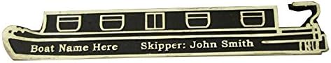 The Metal Foundry Personalised Canal Boat Nautical Brass Plaque Gift with your choice text - Made in England - 19 cm x 3 cm