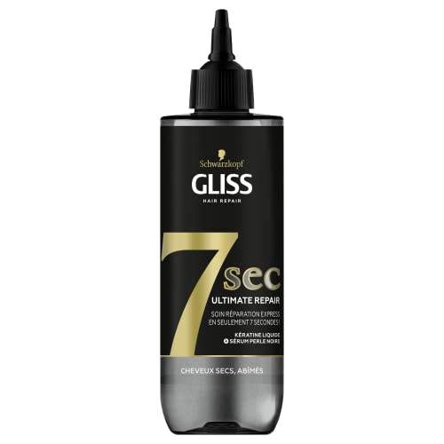 Schwarzkopf - Gliss - Soin Réparation Express 7 Secondes - Ultimate Repair - Cheveux Secs et Abîmés - Brillance et Résistance - Kératine Liquide et Sérum Perle Noire - 200 ml Cover